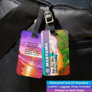 Hawaii's Sandy Beach by the Ocean   Custom Name Luggage Tag