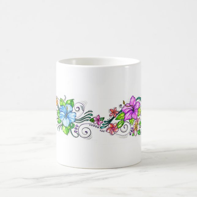 Hawiian Hibiscus Flowers Coffee Mug (Center)