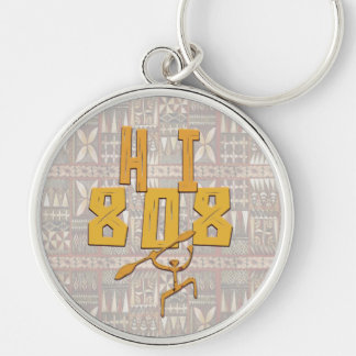 Hawiian Paddleman and. Tapa Key Ring