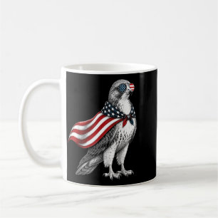 Hawk 4th Of July Us Aamerican Flag Patriotic Bird Coffee Mug