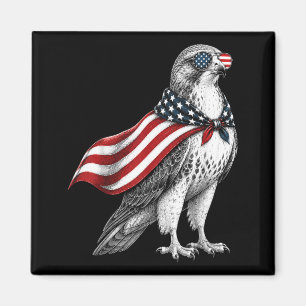 Hawk 4th Of July Us Aamerican Flag Patriotic Bird Magnet