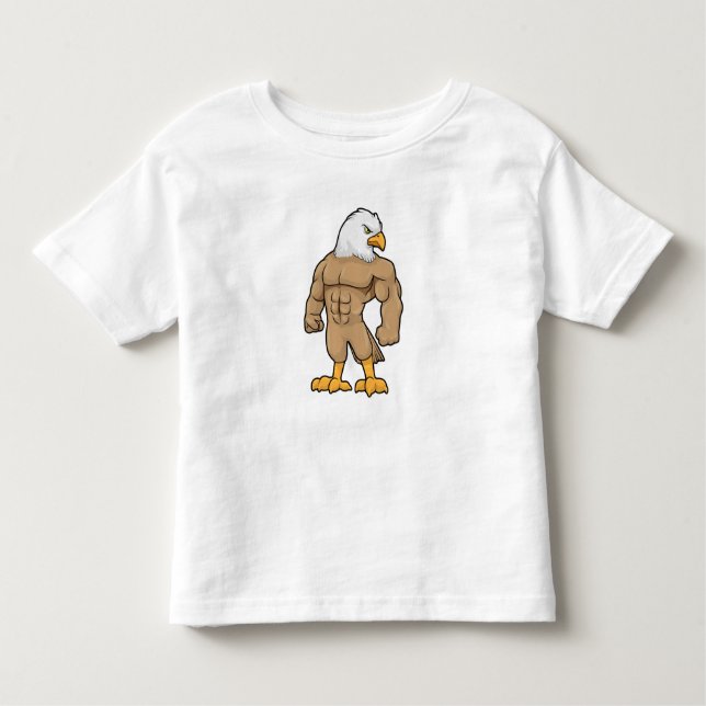 Hawk as Bodybuilder with Six pack Toddler T-Shirt (Front)