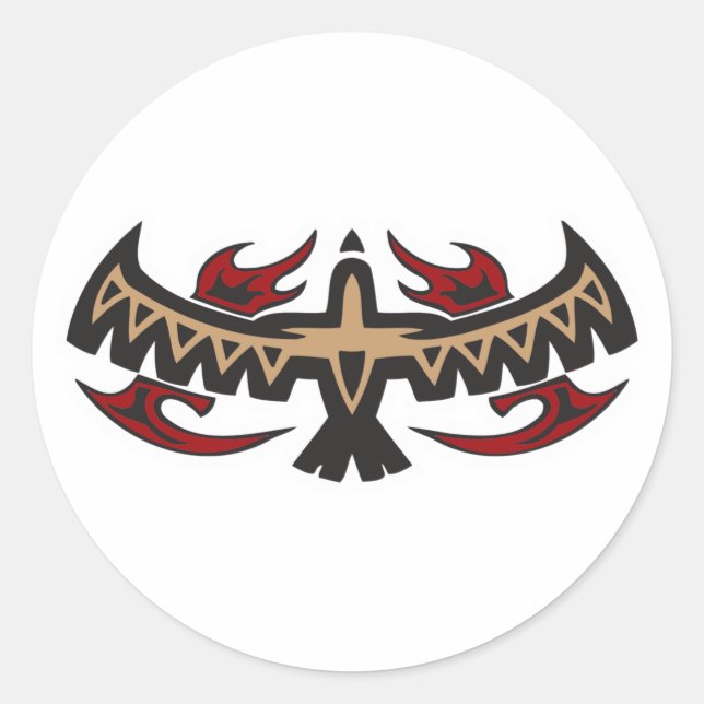 Hawk Eagle Tribal Tattoo Classic Round Sticker (Front)