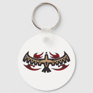 Hawk Eagle Tribal Tattoo Key Ring