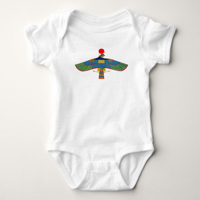 Hawk emblem Ra egypt ancient pharaoh pyramid god h Baby Bodysuit (Front)