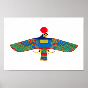 Hawk emblem Ra egypt ancient pharaoh pyramid god h Poster