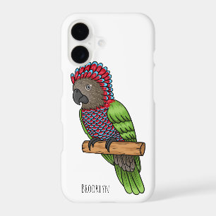 Hawk headed parrot bird cartoon illustration