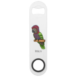 Hawk headed parrot bird cartoon illustration