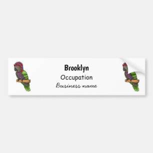 Hawk headed parrot bird cartoon illustration bumper sticker