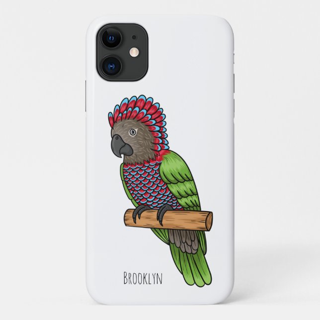Hawk headed parrot bird cartoon illustration Case-Mate iPhone case (Back)