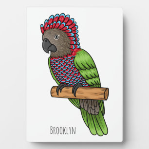 Hawk headed parrot bird cartoon illustration plaque