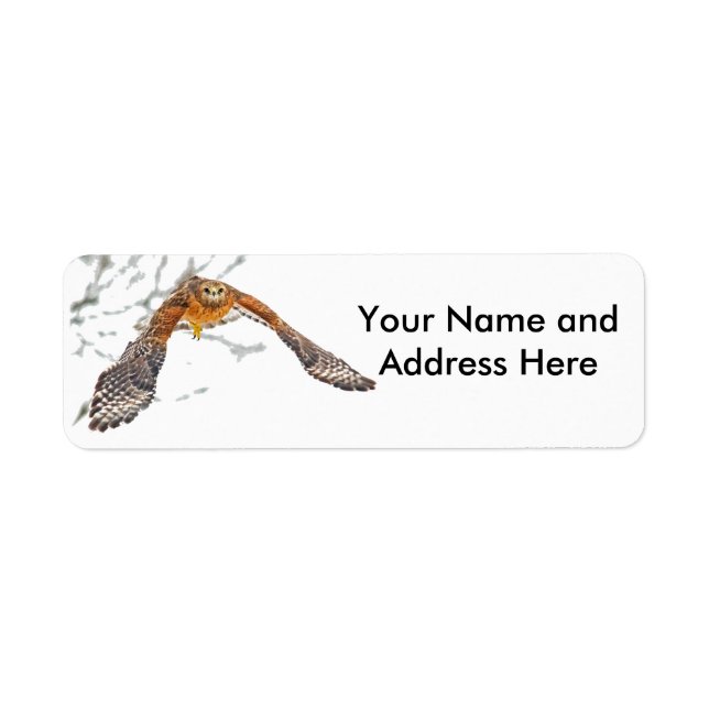 Hawk in Flight Return Address Label (Front)