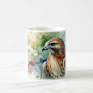 Hawk in the Light 060924AREF116 - Watercolor Coffee Mug