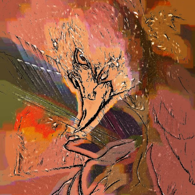 HAWK INVITATION (A petty art design of a Harris Hawk bird of prey preening its feathers.)