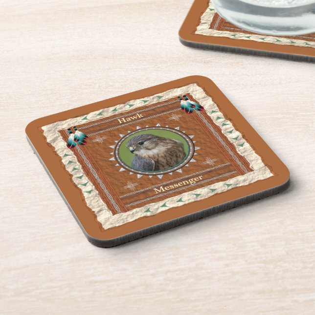 Hawk  -Messenger- Cork Coaster Set of 6 (Left Side)