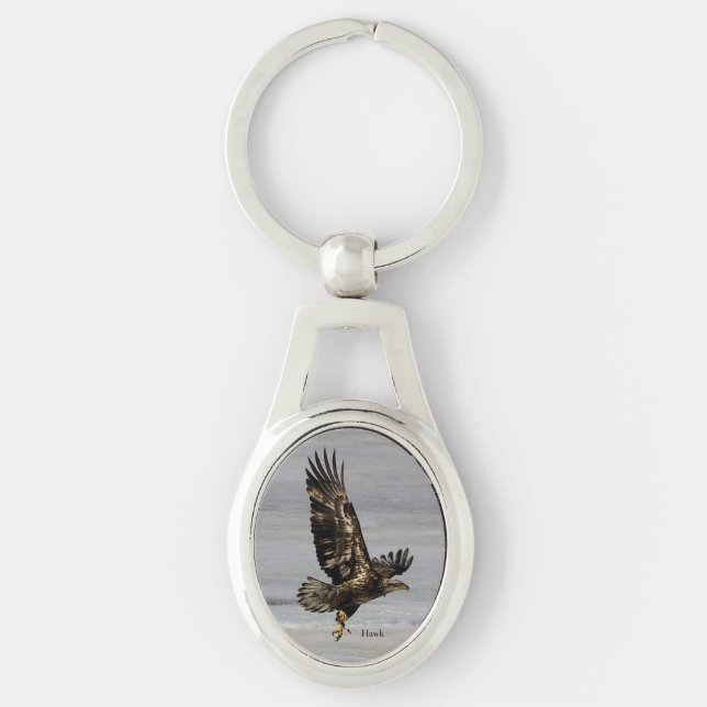 Hawk metal key chain (Front)