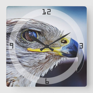 Hawk pop art wall clock square decorate.