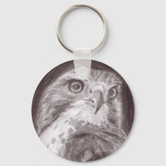 Hawk Sketch Keychain