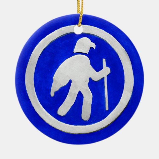 Hawk Trail Marker Ceramic Ornament (Front)