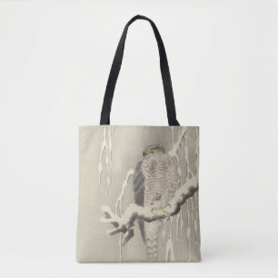 Hawk with Captive Tree Sparrow by Ohara Koson Tote Bag