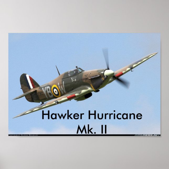 Hawker Hurricane, Hawker Hurricane Mk. II Poster (Front)