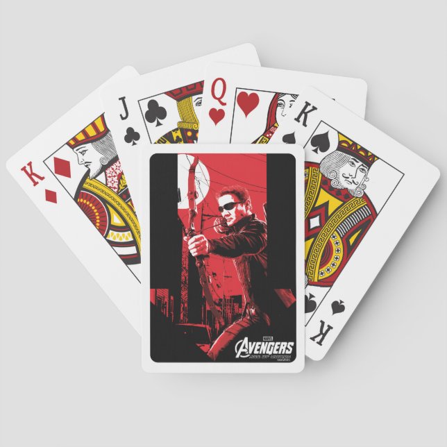 Hawkeye Red Arrow Graphic Playing Cards (Back)