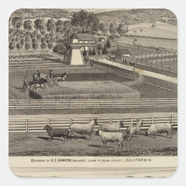 Hawkins, Mayes residences Square Sticker (Front)