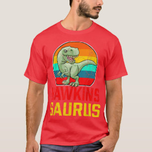 HAWKINS Saurus Family Reunion Last Name Team Funny T-Shirt