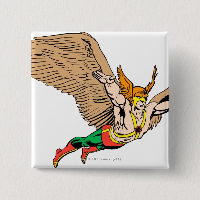 Hawkman Flies 15 Cm Square Badge (Front)