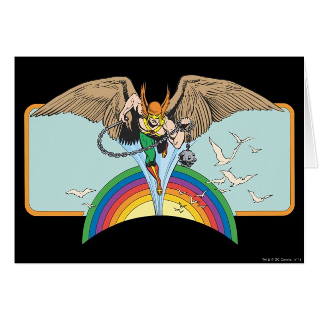 Hawkman Flies Thru Sky (Front Horizontal)