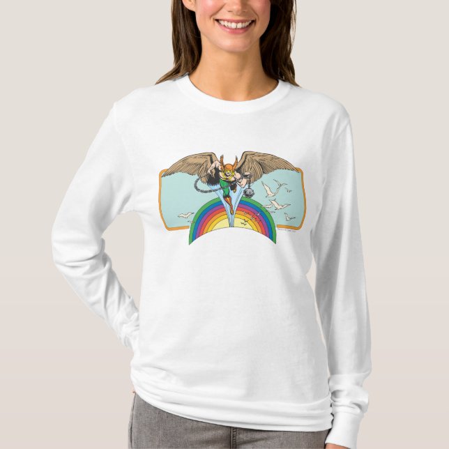 Hawkman Flies Thru Sky T-Shirt (Front)