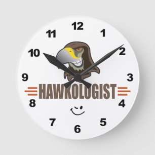 HAWKS - Birds, School Sports Team Mascot Round Clock