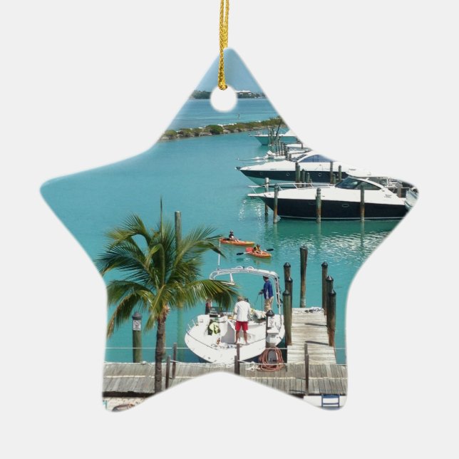 Hawk's Cay Marina Ceramic Tree Decoration (Front)