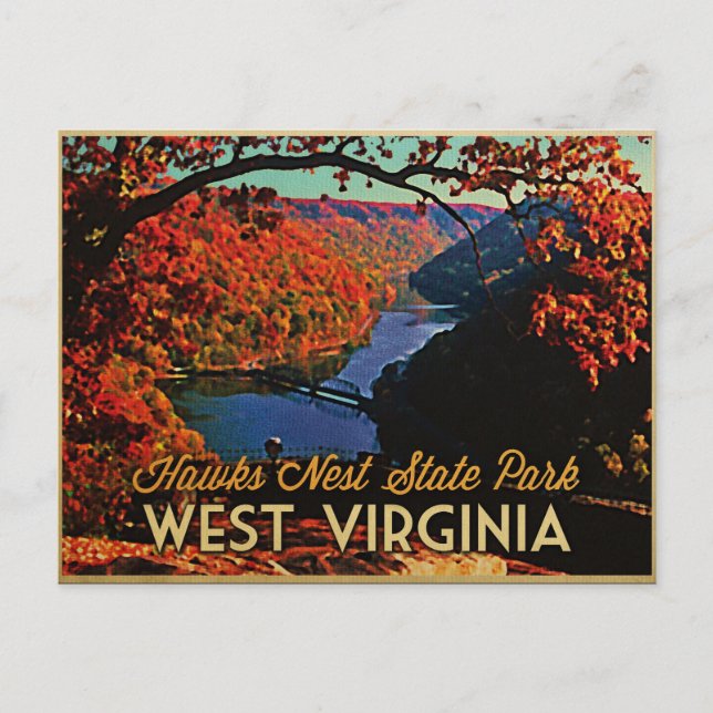 Hawks Nest SP West Virginia Postcard (Front)
