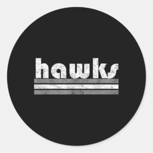 Hawks School Spirit Pep Rally Game Sports Grey Classic Round Sticker