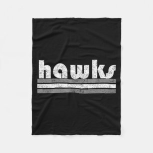 Hawks School Spirit Pep Rally Game Sports Grey Fleece Blanket