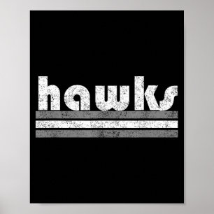 Hawks School Spirit Pep Rally Game Sports Grey Poster