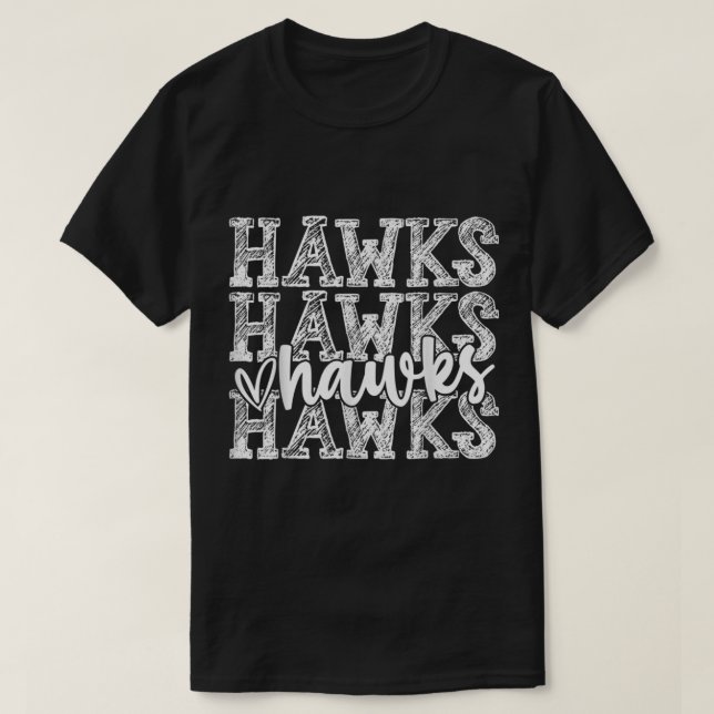 Hawks School Spirit Wear Game Day Sport Fan  T-Shirt (Design Front)