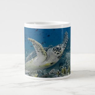 Hawksbill Sea Turtle Swimming Large Coffee Mug