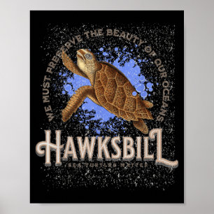 Hawksbill Sea Turtles Ocean Conservation Sea Poster