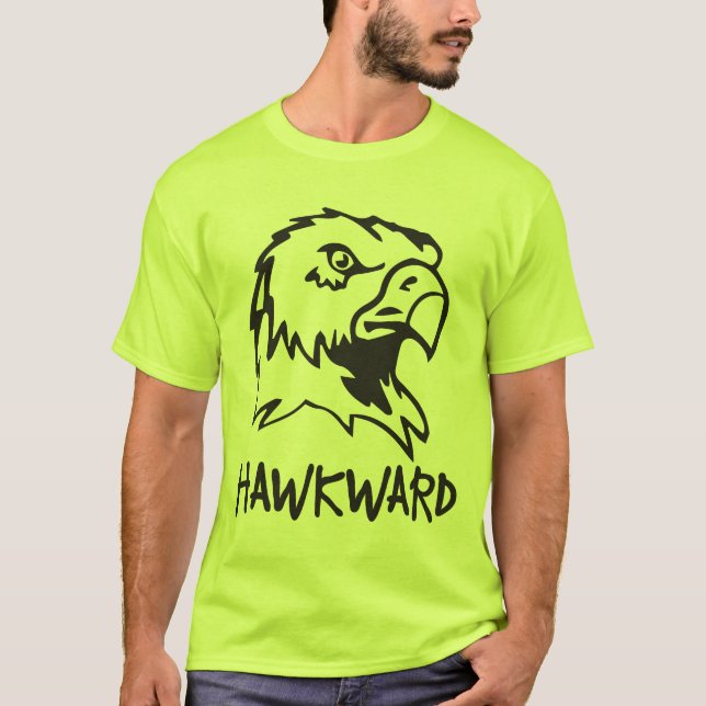 Hawkward - Awkward Hawk Pun T-Shirt (Front)
