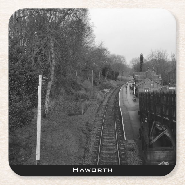 Haworth Railway Square Paper Coaster (Front)