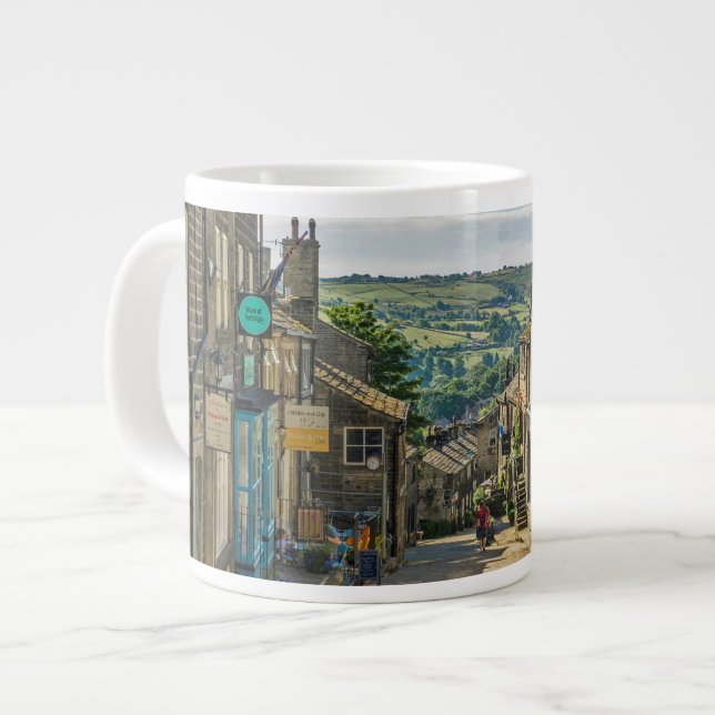 Haworth Yorkshire Dales Scenic Picturesque Large Coffee Mug (Front Left)