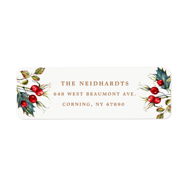 Hawthorn Berries Return Address Labels (Front)