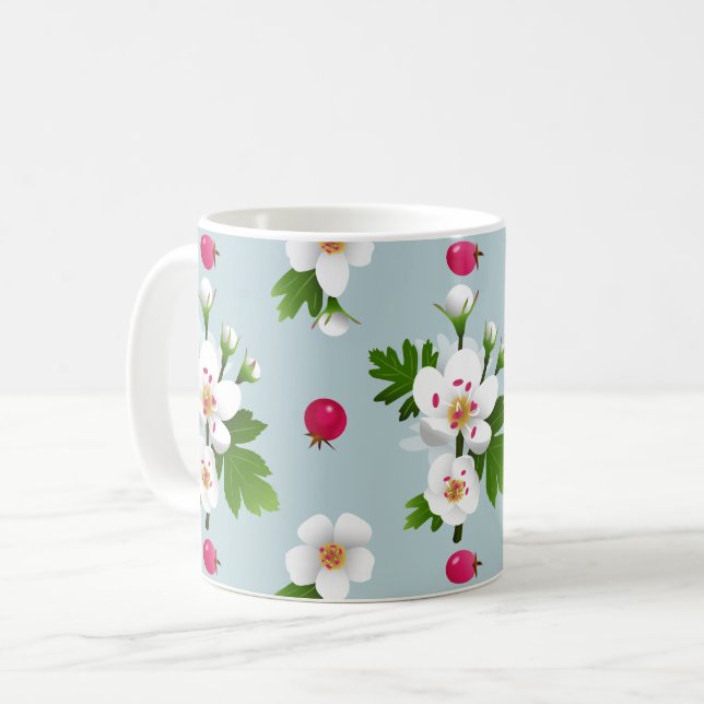 Hawthorn Flowers Coffee Mug (Front Left)