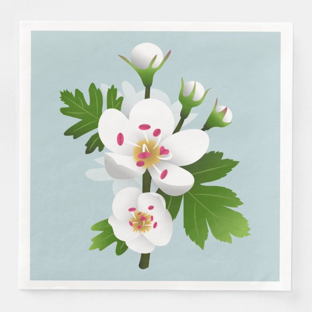 Hawthorn Flowers Napkin (Front)