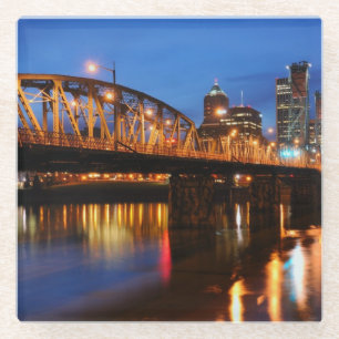 Hawthorne Bridge Glass Coaster
