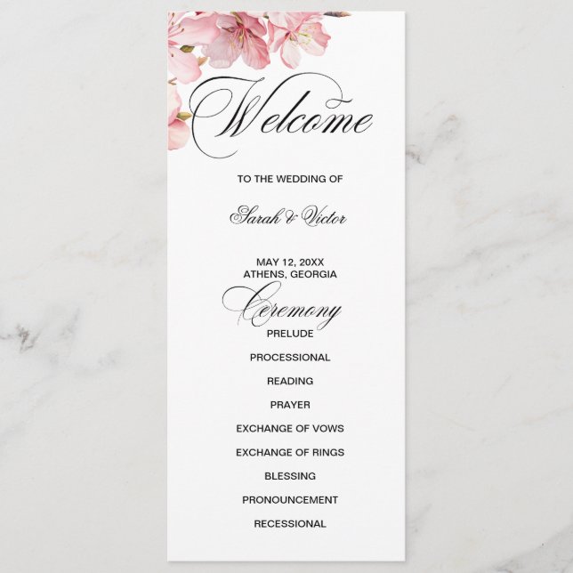 Hawthorne Calligraphy double side program card  (Front)