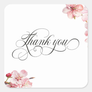 Hawthorne Calligraphy Thank You Square Sticker