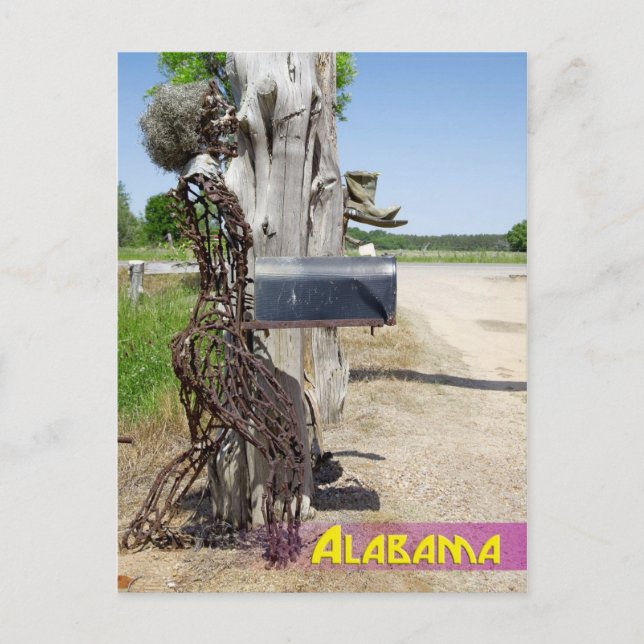 Hay Bale Art - Iron Woman Mailbox Postcard (Front)